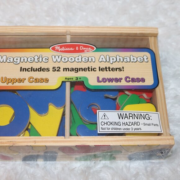 Melissa & Doug Alphabet Magnets (52) pieces wooden upper & lower case NEW - Picture 3 of 3